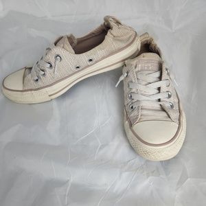 Converse Shoreline Striped Biege Women's Low Top Slip On Shoe/Sneaker Women Sz 7